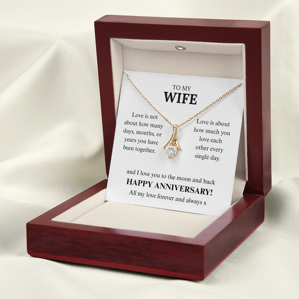 Jewelry box, necklace, message card and gift box