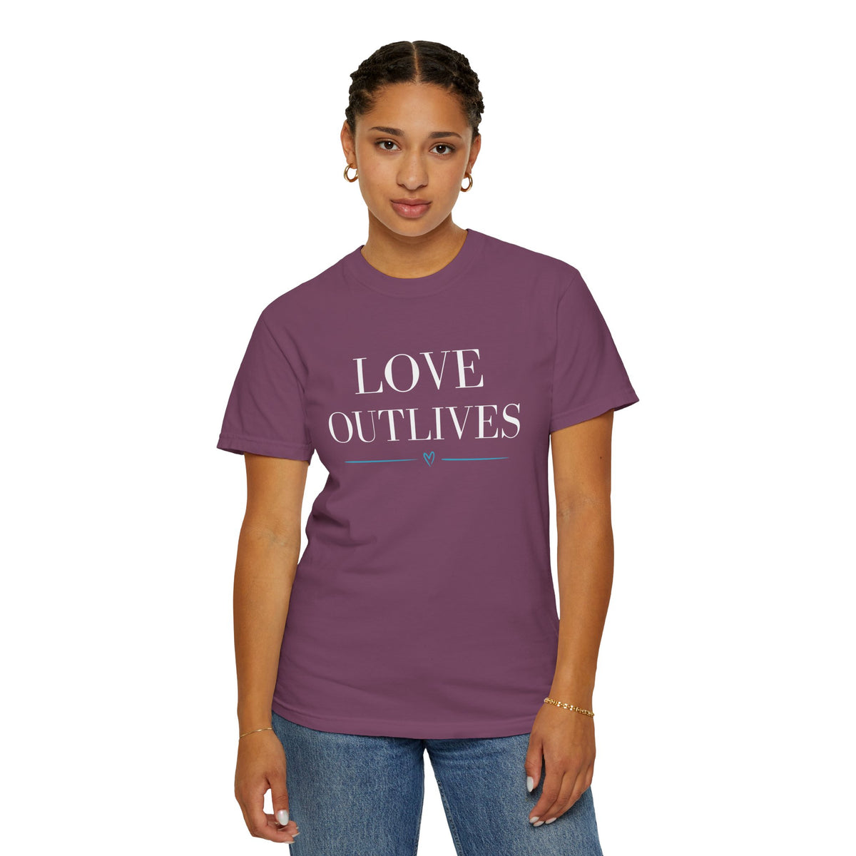 Love Outlives, Advocacy, Awareness, Unisex Garment-Dyed T-shirt