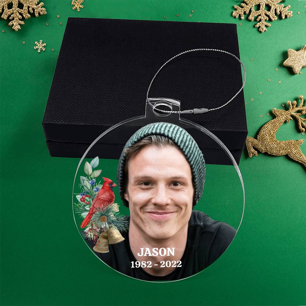 Memorial Christmas Ornament, Personalized Acrylic Ornament Plaque