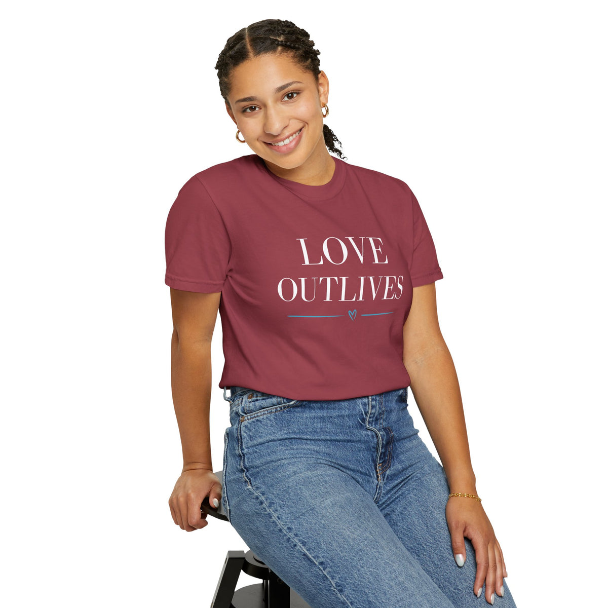 Love Outlives, Advocacy, Awareness, Unisex Garment-Dyed T-shirt