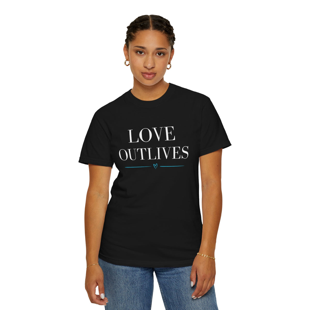 Love Outlives, Advocacy, Awareness, Unisex Garment-Dyed T-shirt