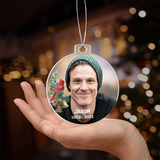 Memorial Christmas Ornament, Personalized Acrylic Ornament Plaque